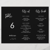 Hedendaags Zwart Menu & Tafelnummer trifold (Voorkant)