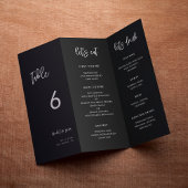 Hedendaags Zwart Menu & Tafelnummer trifold