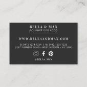 Hedendaags zwart op zwarte hond bot patroon visitekaartje (Achterkant)