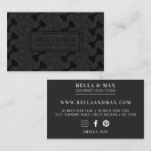 Hedendaags zwart op zwarte hond bot patroon visitekaartje (Voorkant / Achterkant)