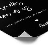 Hedendaags zwart open bar bord voor een trouwfeest poster (Hoek)