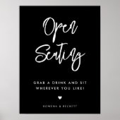 Hedendaags zwart Open Zitbruiloft Poster (Voorkant)