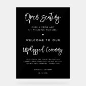 Hedendaags zwart Open zitplaats Unplugged ceremoni Acryl Bord (Voorkant)