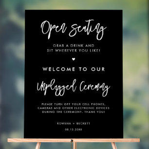 Hedendaags zwart Open zitplaats Unplugged ceremoni Acryl Bord