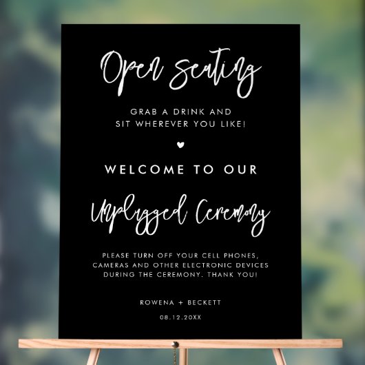 Hedendaags zwart Open zitplaats Unplugged ceremoni Acryl Bord (Neutraal)