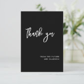 Hedendaags Zwart Vrijgezellenfeest Dank u kaart (Staand voorkant)