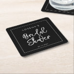 Hedendaags zwart Vrijgezellenfeest Kartonnen Onderzetters<br><div class="desc">Een gedurfde en trendy typografie voor uw feestbriefpapier,  eenvoudig maar elegant met een zwart-wit thema. Volledig aanpasbaar: u kunt indien nodig de kleuren van het lettertype en de achtergrond wijzigen.</div>