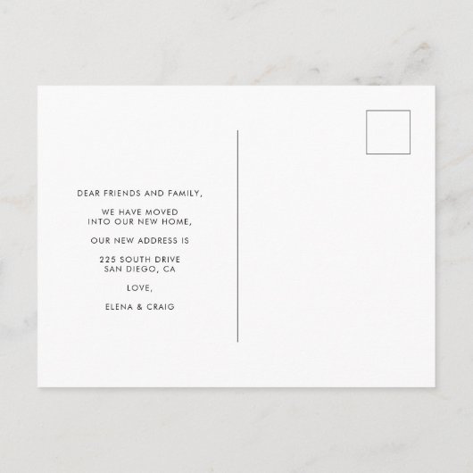 Hedendaags Zwart We hebben verplaatst Nieuw adres Briefkaart (Achterkant)