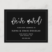 Hedendaags Zwart We hebben verplaatst Nieuw adres Briefkaart (Voorkant)