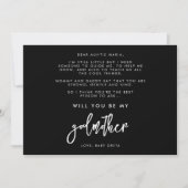 Hedendaags Zwart Wil je mijn Godmother kaart zijn (Voorkant)