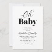 Hedendaags Zwart Wit Baby shower Kaart (Voorkant)