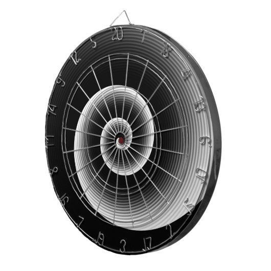 Hedendaags zwart-wit dartbord (Voorkant Rechts)