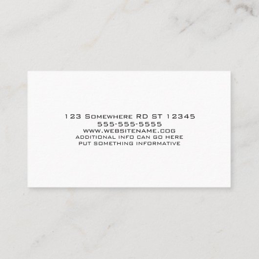 Hedendaags Zwart Wit en Grijs Visitekaartje (Achterkant)