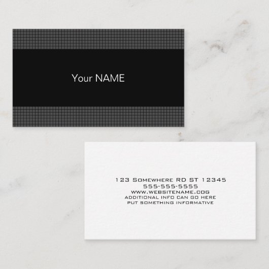 Hedendaags Zwart Wit en Grijs Visitekaartje (Voorkant / Achterkant)