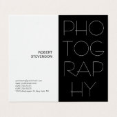 hedendaags zwart-wit fotografie Modern Visitekaartje (Buitenkant ongevouwen)