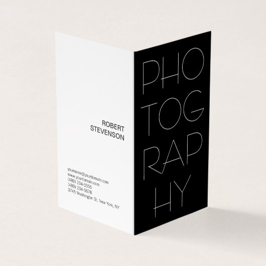 hedendaags zwart-wit fotografie Modern Visitekaartje (Buitenkant)