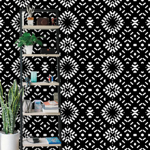 Hedendaags zwart-wit geometrisch patroon behang
