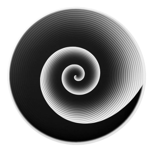 Hedendaags zwart-wit stijlvol vierkant patroon keramische knop (Voorkant)