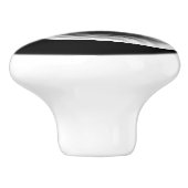 Hedendaags zwart-wit stijlvol vierkant patroon keramische knop (Zijkant)