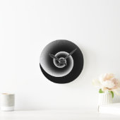 Hedendaags zwart-wit stijlvol vierkant patroon ronde klok (Huis)