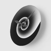 Hedendaags zwart-wit stijlvol vierkant patroon ronde klok (Hoek)