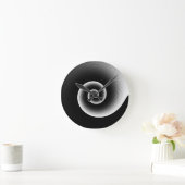 Hedendaags zwart-wit stijlvol vierkant patroon ronde klok (Huis)