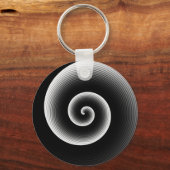 Hedendaags zwart-wit stijlvol vierkant patroon sleutelhanger (Voorkant)