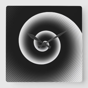 Hedendaags zwart-wit stijlvol vierkant patroon vierkante klok