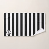 Hedendaags zwart wit strepen monogram bad handdoek (Handdoek)