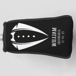 Hedendaags zwart-wit trouwpak geschenk voor bruids golfheadcover
