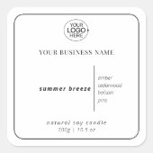 Hedendaags Zwart-wit Voeg uw Logo-product toe Vierkante Sticker (Voorkant)