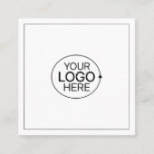 Hedendaags zwart-wit Voeg uw Logo QR-code toe Vierkante Visitekaartje (Voorkant)