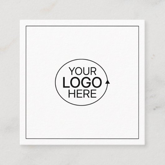 Hedendaags zwart-wit Voeg uw Logo QR-code toe Vierkante Visitekaartje (Voorkant)