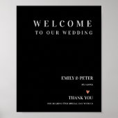 hedendaags zwart wit welkom in ons huwelijk poster (Voorkant)