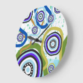 hedendaagse Aboriginal kunst Wandklok (Hoek)