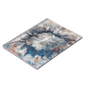 Hedendaagse Abstract Blauw Brons Grijs Cream Notitieboek (Linkerzijde)