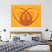 Hedendaagse Abstract Hart Binnen Hart  Canvas Afdruk (Insitu (Slaapkamer))