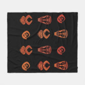 Hedendaagse abstracte Afrikaanse stamgezichtskunst Fleece Deken (Voorkant (Horizontaal))