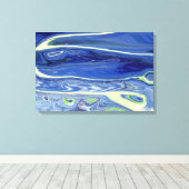 hedendaagse abstracte blauwe spiraalontwerp canvas afdruk (Insitu (Houten vloer))