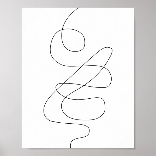 Hedendaagse Abstracte Continuous Line Art Poster (Voorkant)