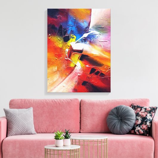 Hedendaagse Abstracte expressionistische stijl Canvas Afdruk (Insitu (Woonkamer))