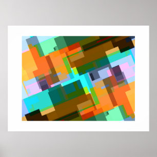 Hedendaagse Abstracte Geometrische Ingelijste Wand Poster