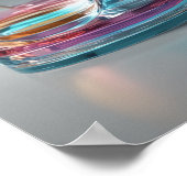 Hedendaagse Abstracte glaskunst roze en grijs Poster (Hoek)