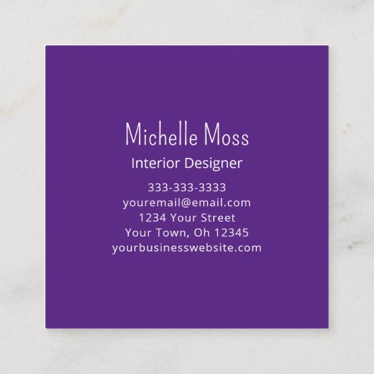 Hedendaagse Abstracte interieurontwerper Vierkante Visitekaartje (Achterkant)