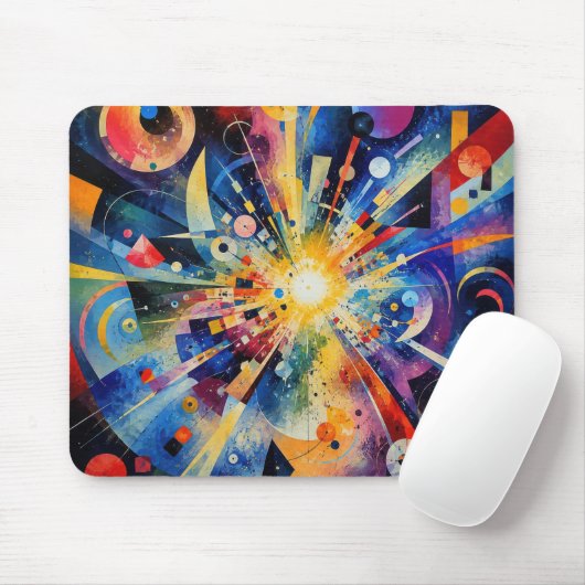 Hedendaagse Abstracte Kosmische Explosie Muismat (Met muis)