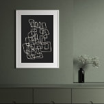 Hedendaagse Abstracte lijn Art Moderne zwarte wand Poster<br><div class="desc">Hedendaagse kunst illustratie muurkunst met abstracte lijntekening in zwart-wit.</div>
