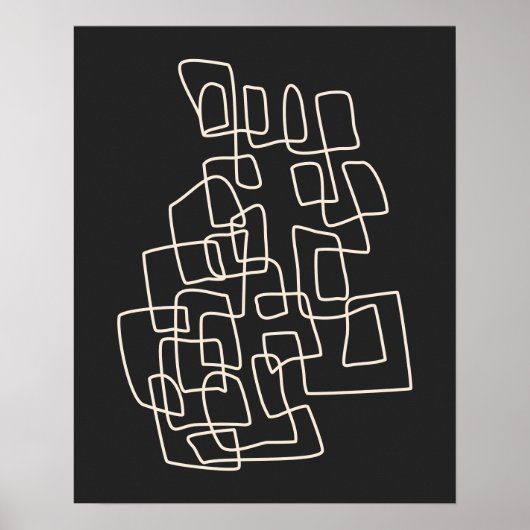 Hedendaagse Abstracte lijn Art Moderne zwarte wand Poster (Voorkant)