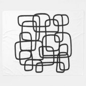 Hedendaagse Abstracte lijn Art Zwart Wit Deken (Voorkant (Horizontaal))