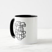 Hedendaagse Abstracte Lijnkunst Zwart En Wit Mok (Voorkant links)