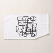 Hedendaagse Abstracte lijnkunst zwart-wit Bad Handdoek (Handdoek)